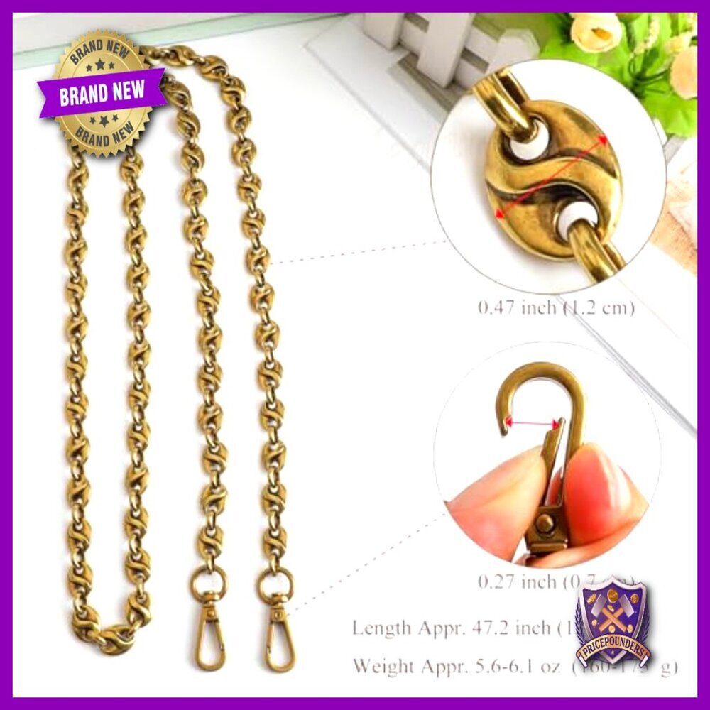 Luxury Purse Chain Handle Strap Replacement Elegant Versatile Shoulder Crossbody - Picture 4 of 6